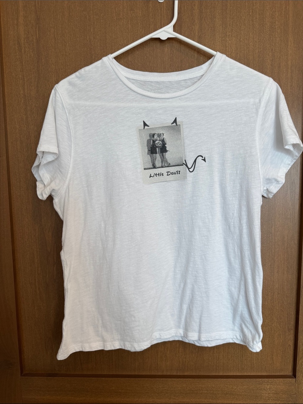 aerie White Short-Sleeve Tee with Black Graphic
